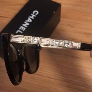 Authentic Chanel sunglasses with crystal sides